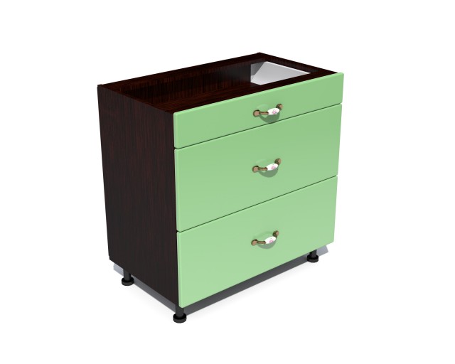 Corp inferior 80 cu 3 sertare metalice pentru greutate Zebra MDF fistic simplu Corp inferior 80 cu 3 sertare metalice pentru greutate Zebra MDF fistic simplu
